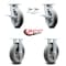 Service Caster 8 Inch Kingpinless Thermoplastic Wheel Caster Brake & Swivel Lock 2 Rigid, 2PK SCC-KP30S820-TPRRD-SLB-BSL-2-R-2 - alternate 2